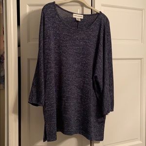 💜 Navy blue and silver 3/4 sleeve sweater